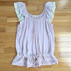 Vintage baby pink lace top